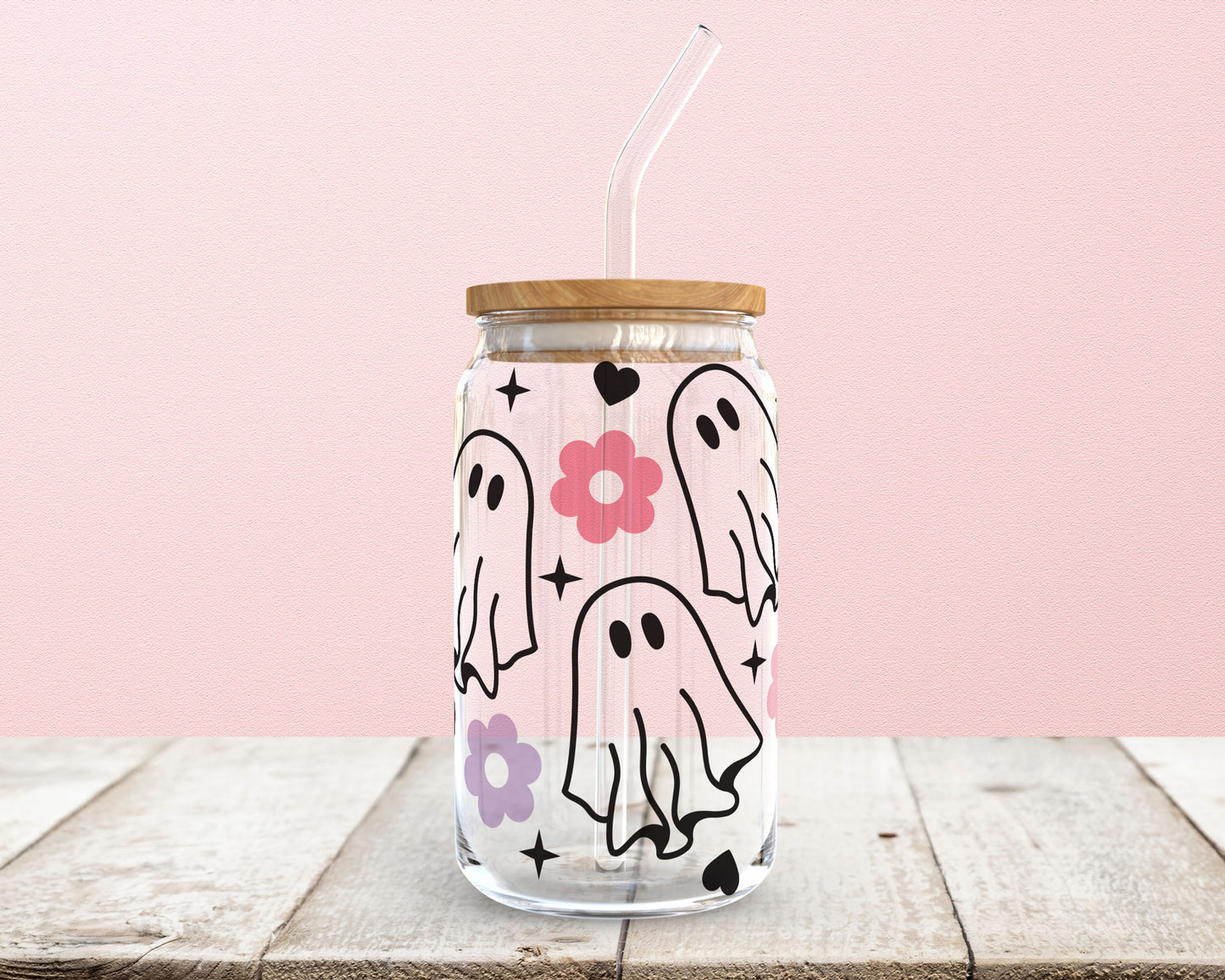 FREE Cute Ghost With Flower SVG | Halloween SVG