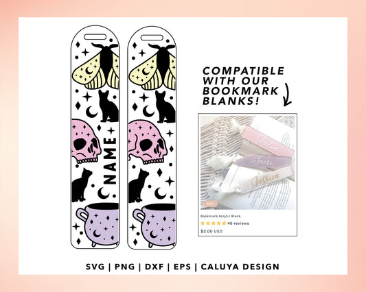 Bookmark Template SVG | Mystic Halloween Witch SVG