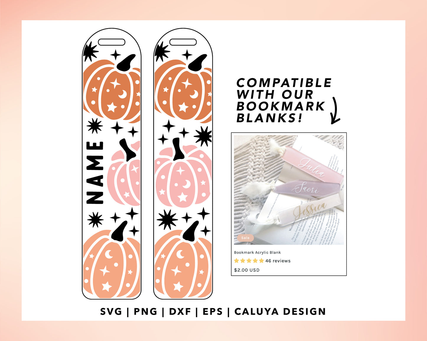 Bookmark Template SVG | Mystic Pumpkin SVG