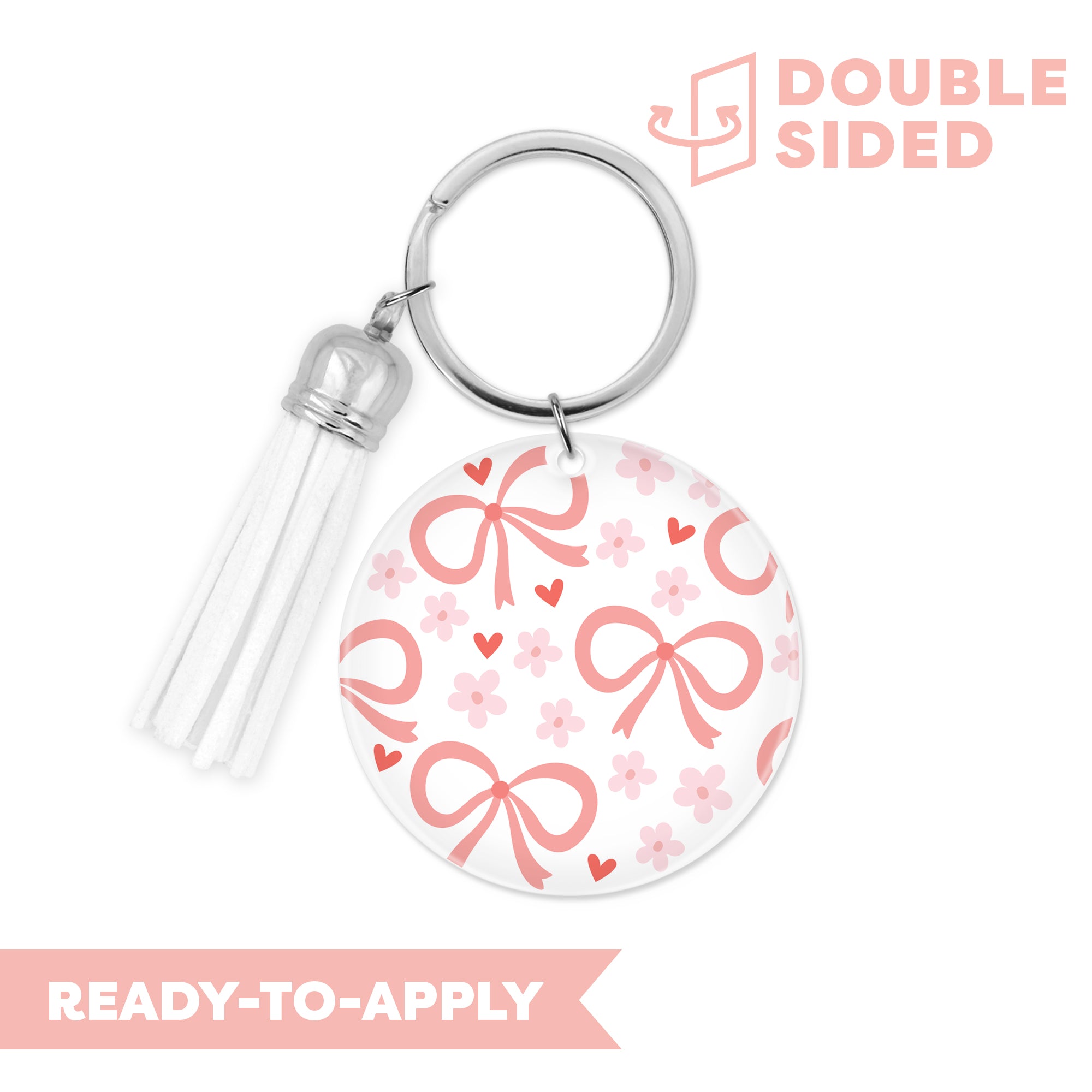 [ Double Sided ] Circle UV DTF Decal | Pink Bow – Caluya Design
