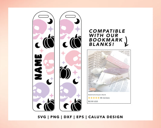 Bookmark Template SVG | Halloween Skull SVG