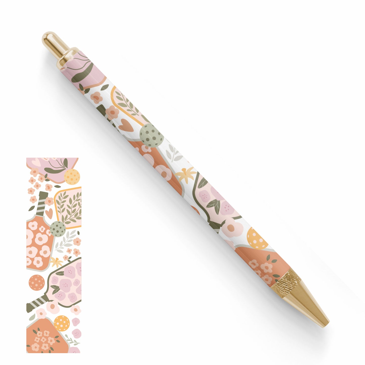 Pen UV DTF Wrap | Floral Pickleball Paddle