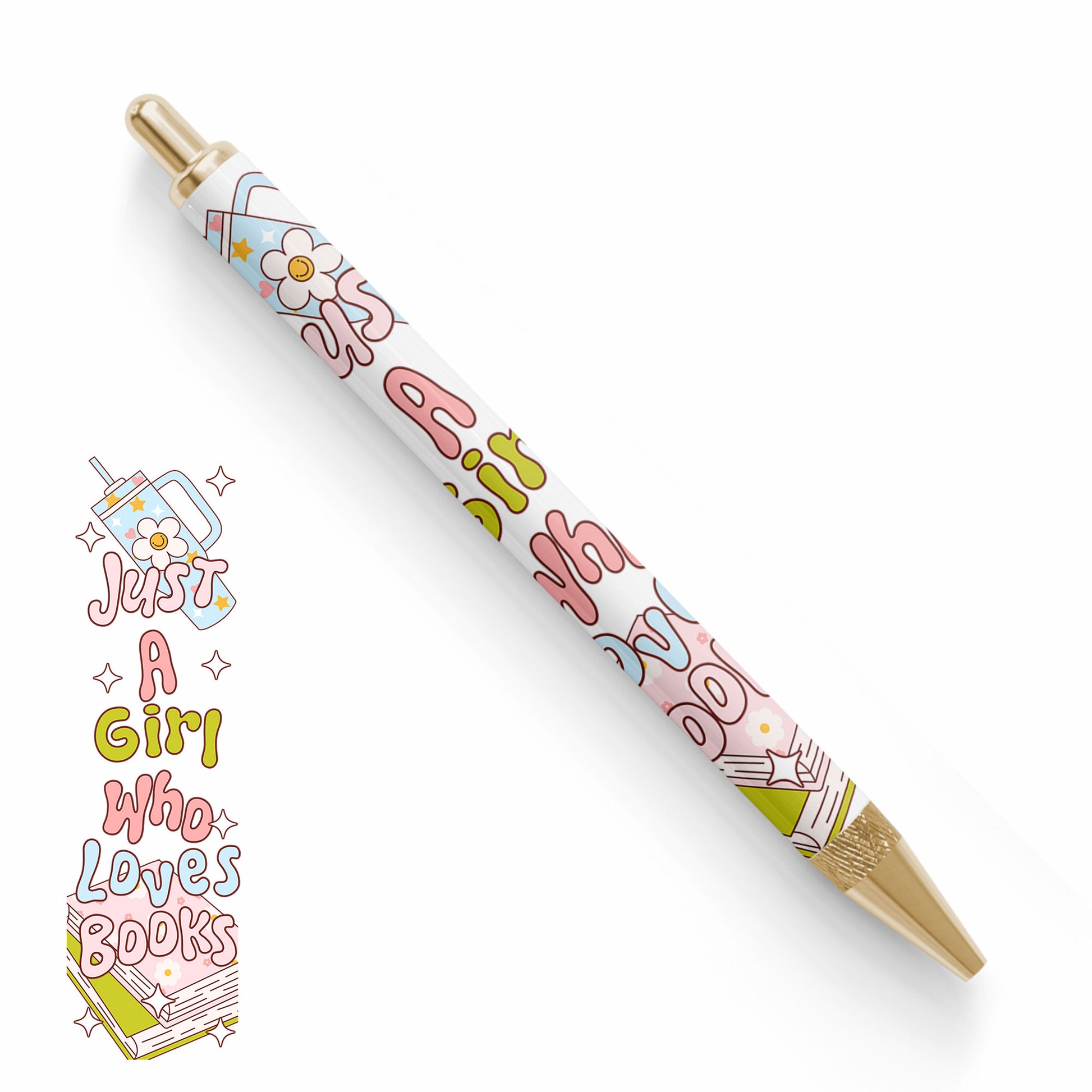 Pen UV DTF Wrap | Just A Girl Who Loves Books