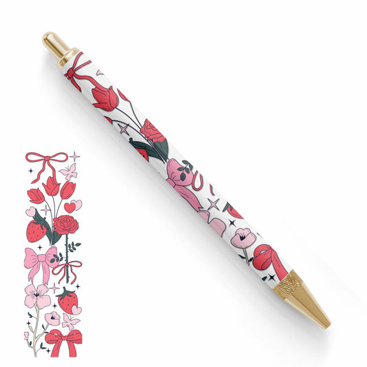 Pen UV DTF Wrap | Romantic Bow