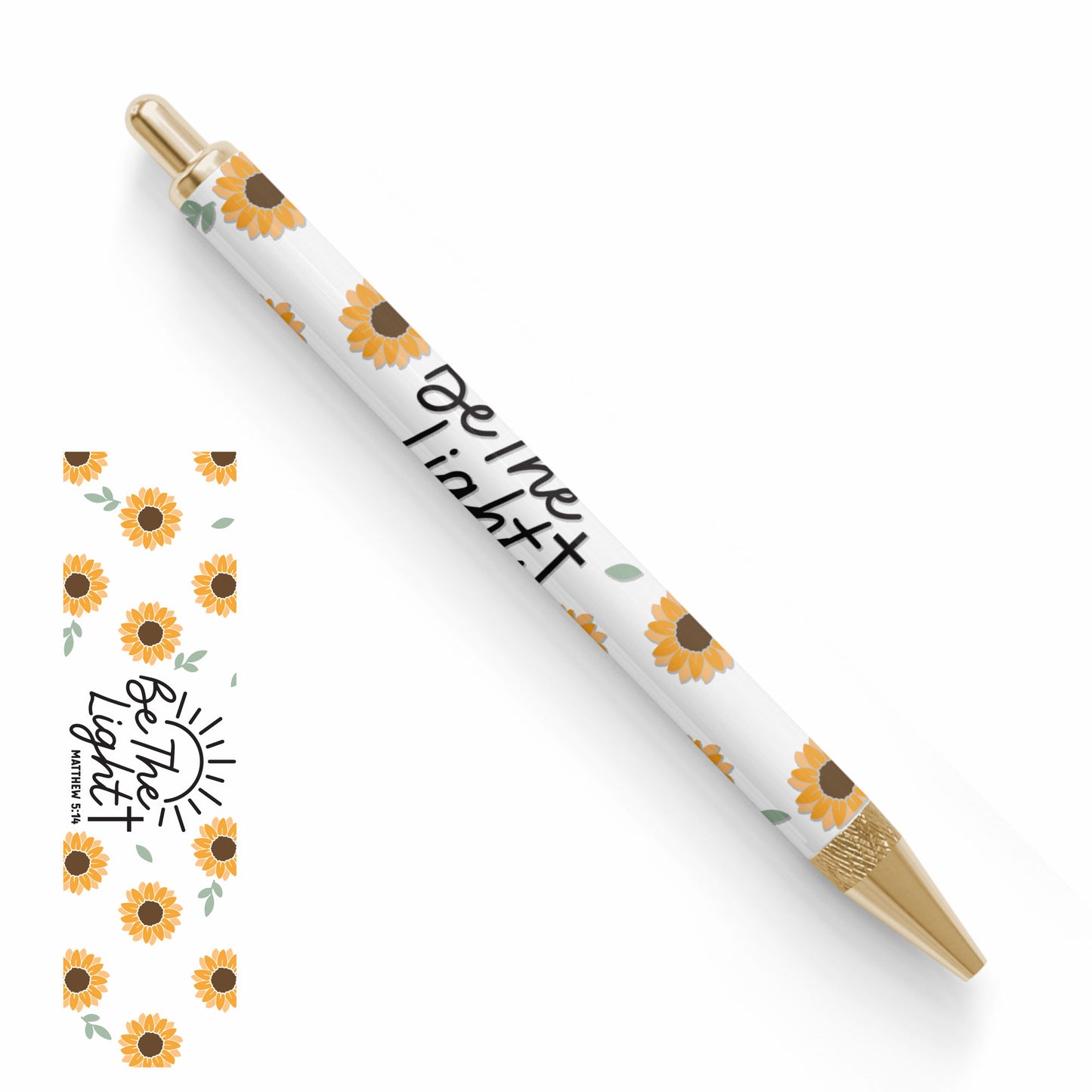 Pen UV DTF Wrap | Be The Light Sunflower