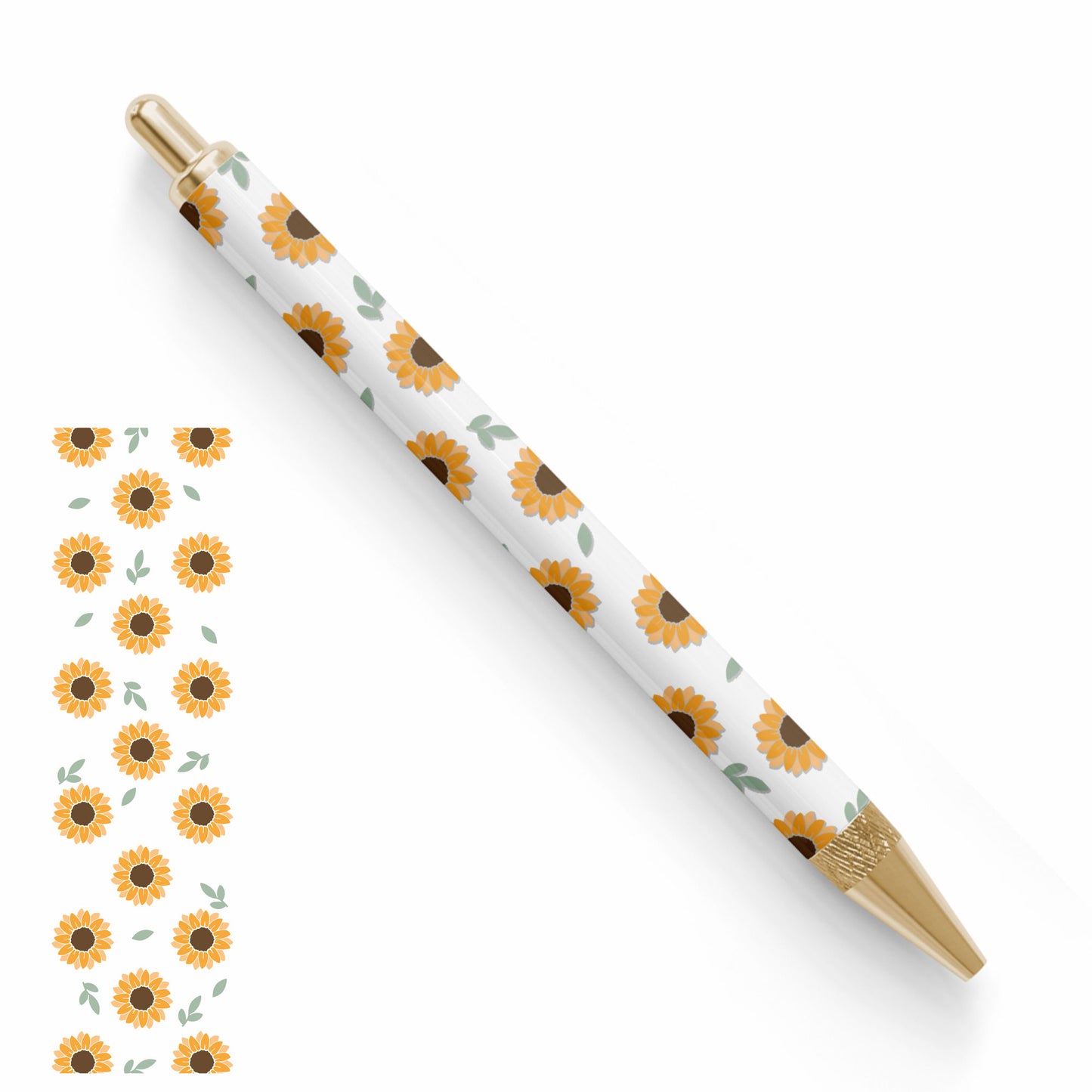 Pen UV DTF Wrap | Simple Sunflower