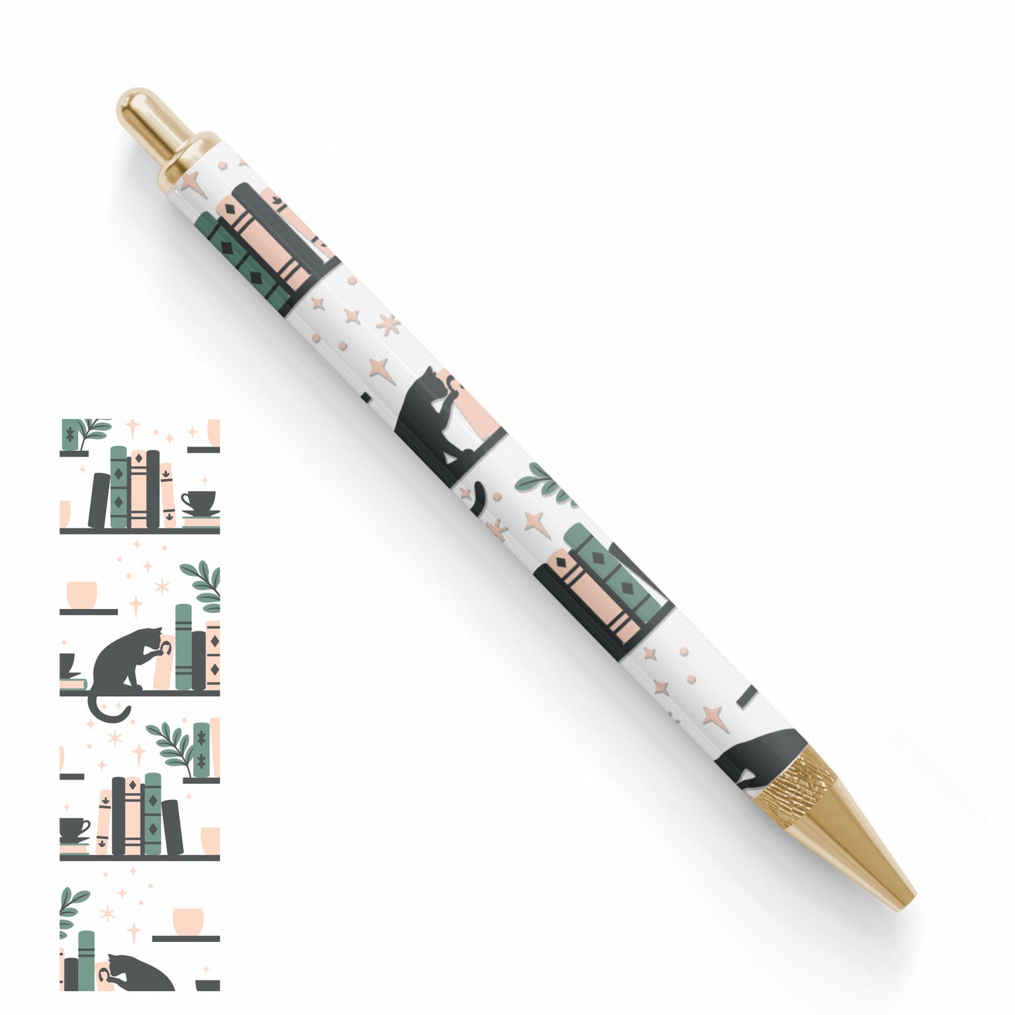 Pen UV DTF Wrap | Book & Cat