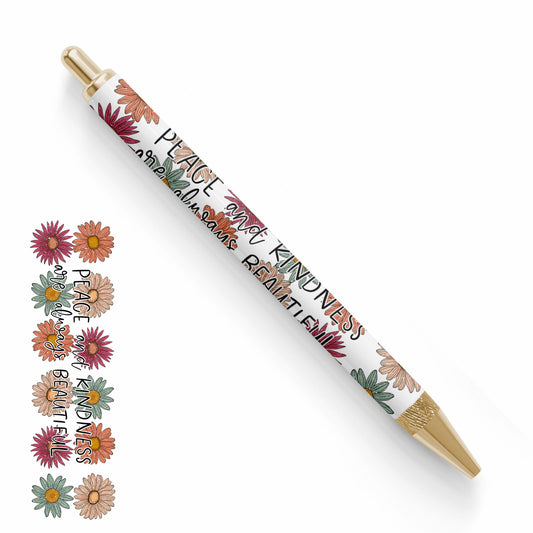 Pen UV DTF Wrap | Peace and Kindness