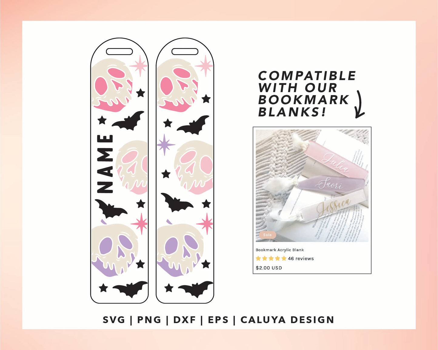 Bookmark Template SVG | Poisoned Apple SVG