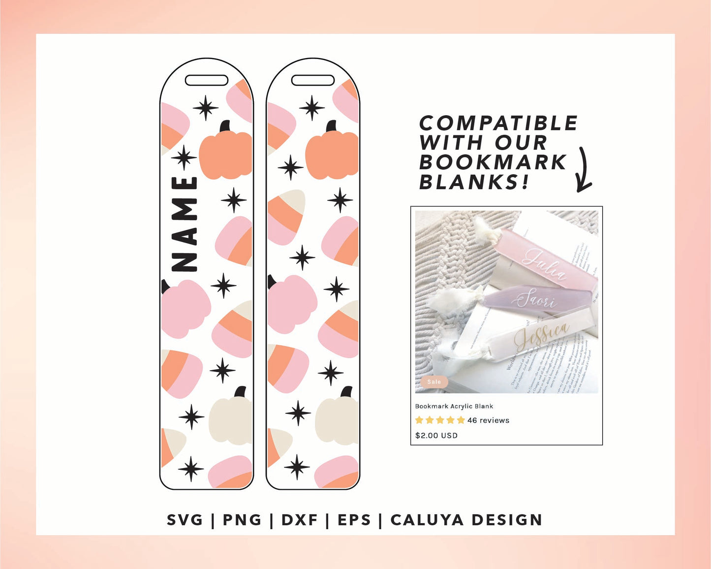 Bookmark Template SVG | Pumpkin SVG | Candy Corn SVG
