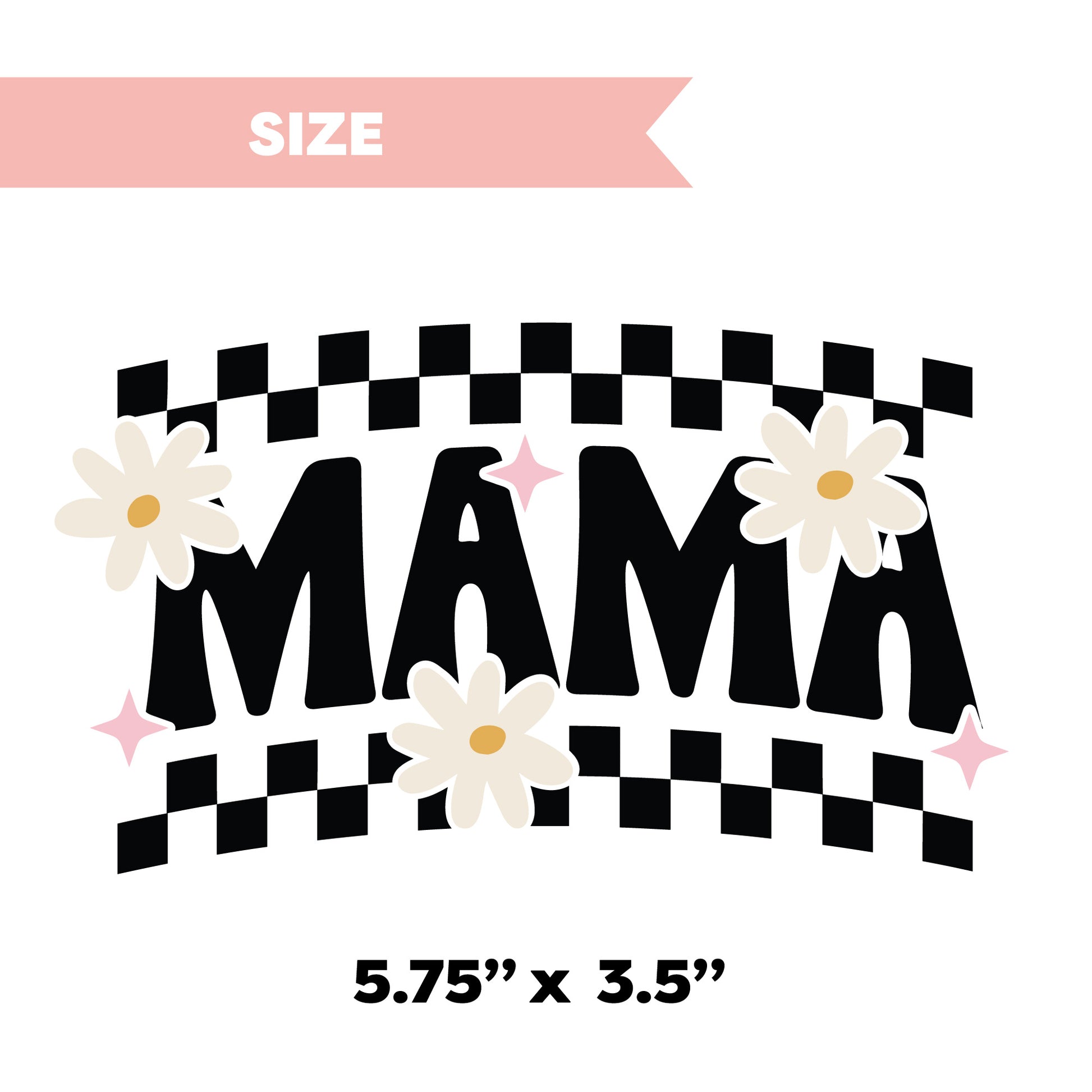 UV DTF Transfer | Retro Checkered Mama