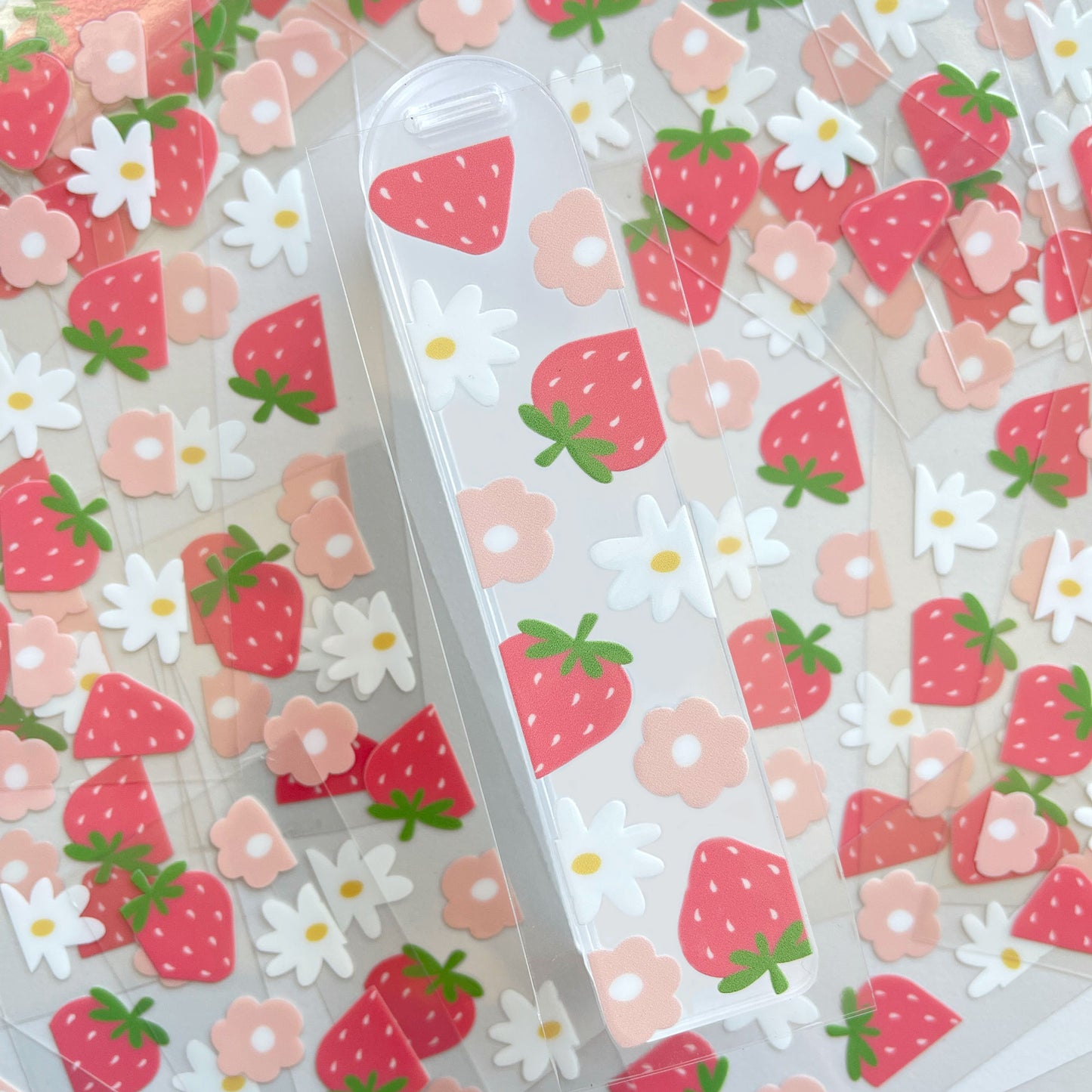 Bookmark UV DTF Decal | Floral Strawberry Field | DIY Bookmark