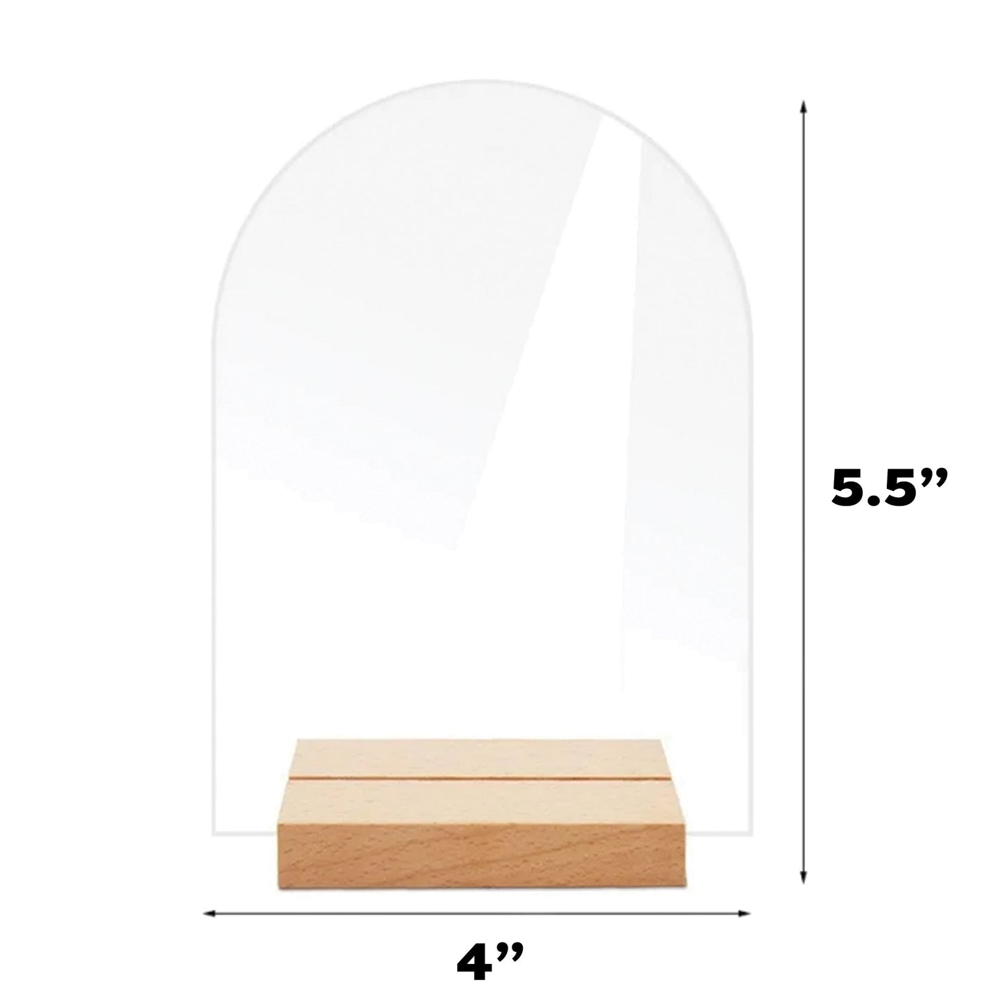 Table Number Acrylic Blank + Wooden Base