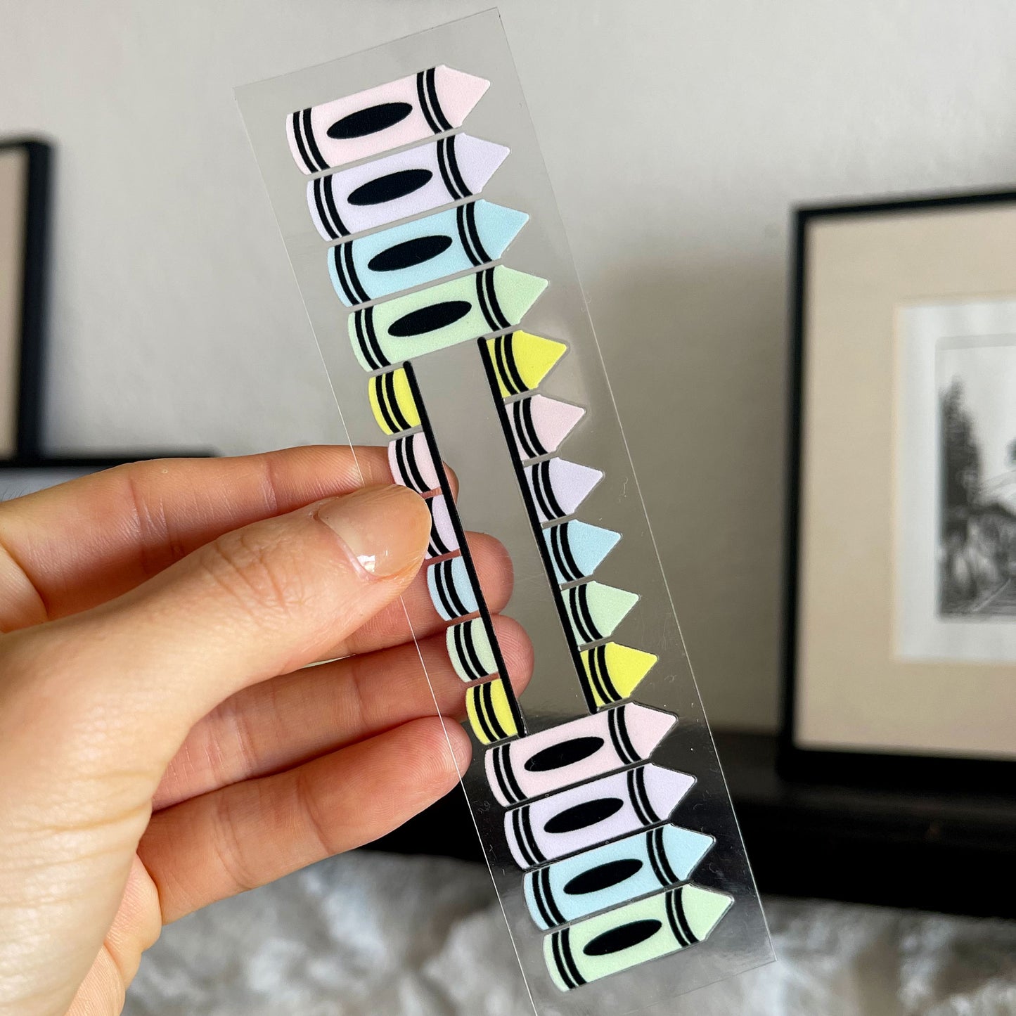 Bookmark UV DTF Decal | Colorful Crayons