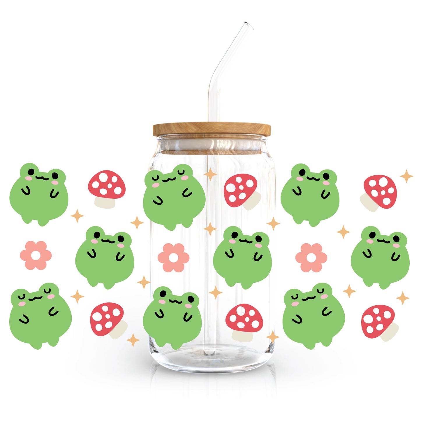 16oz Cup UV DTF Decal | Kawaii Froggy