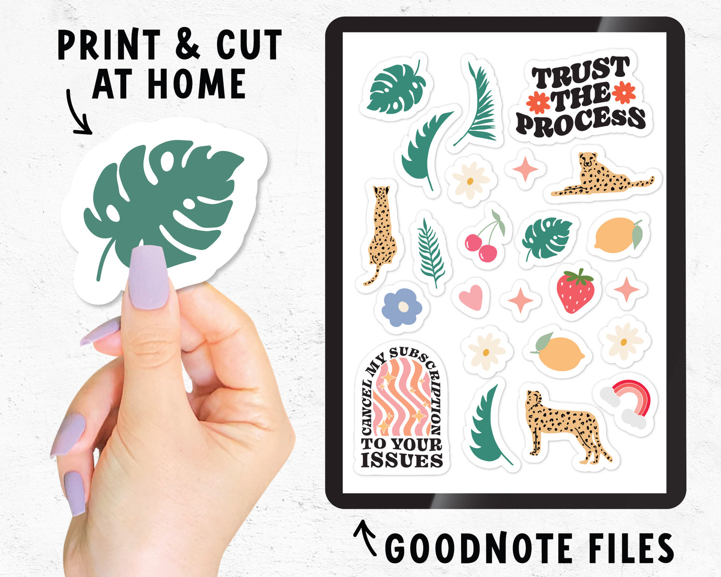 Summer Sticker Sheet PNG | For Sticker Making