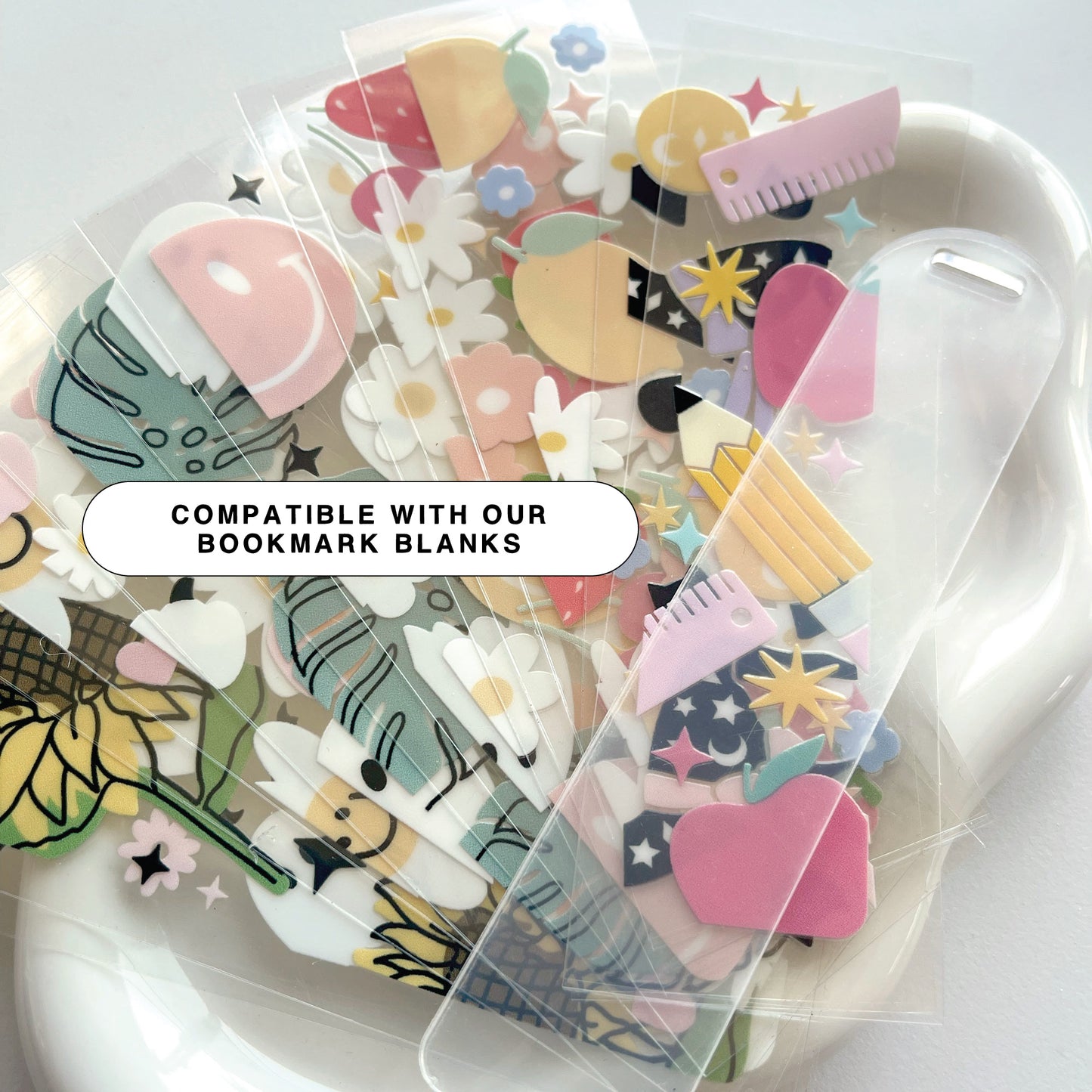 Bookmark UV DTF Decal | Floral Strawberry Field