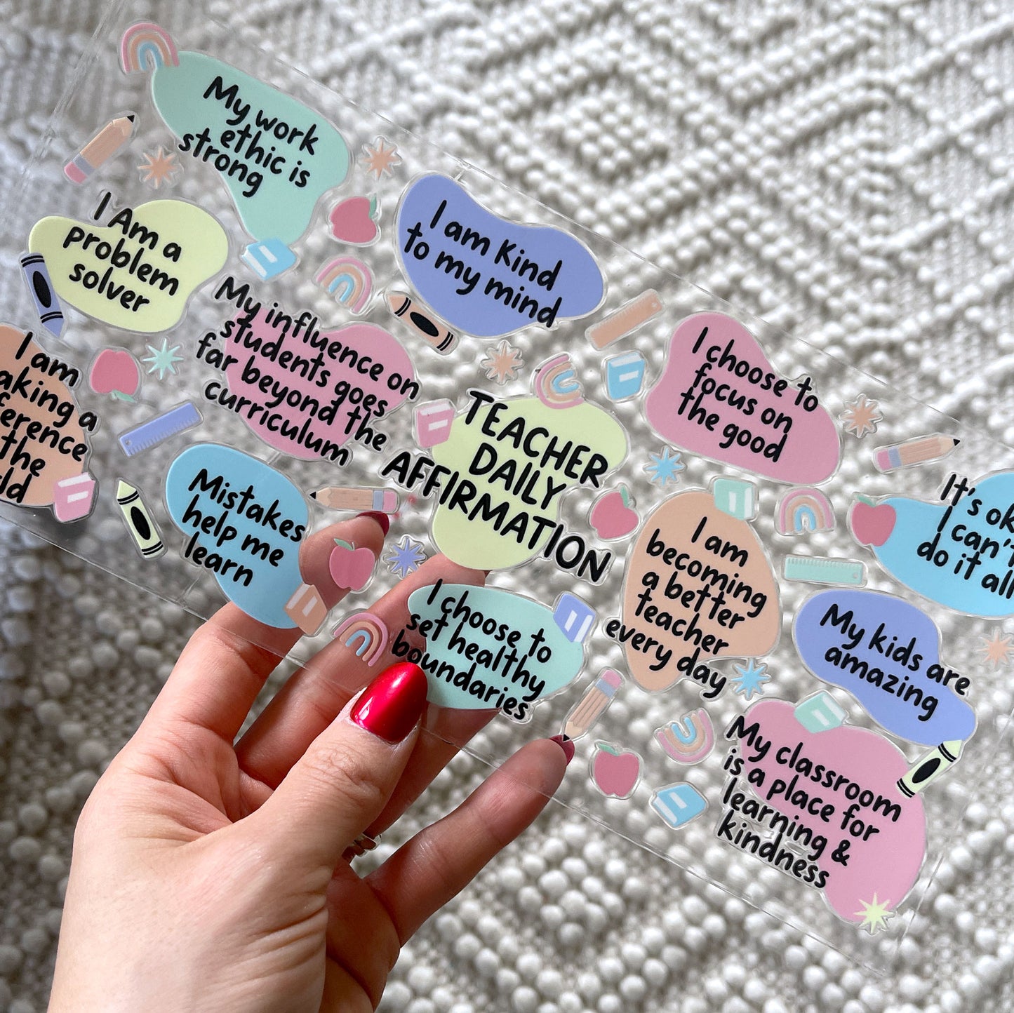 16oz Cup UV DTF Decal | Teacher Daily Affirmation