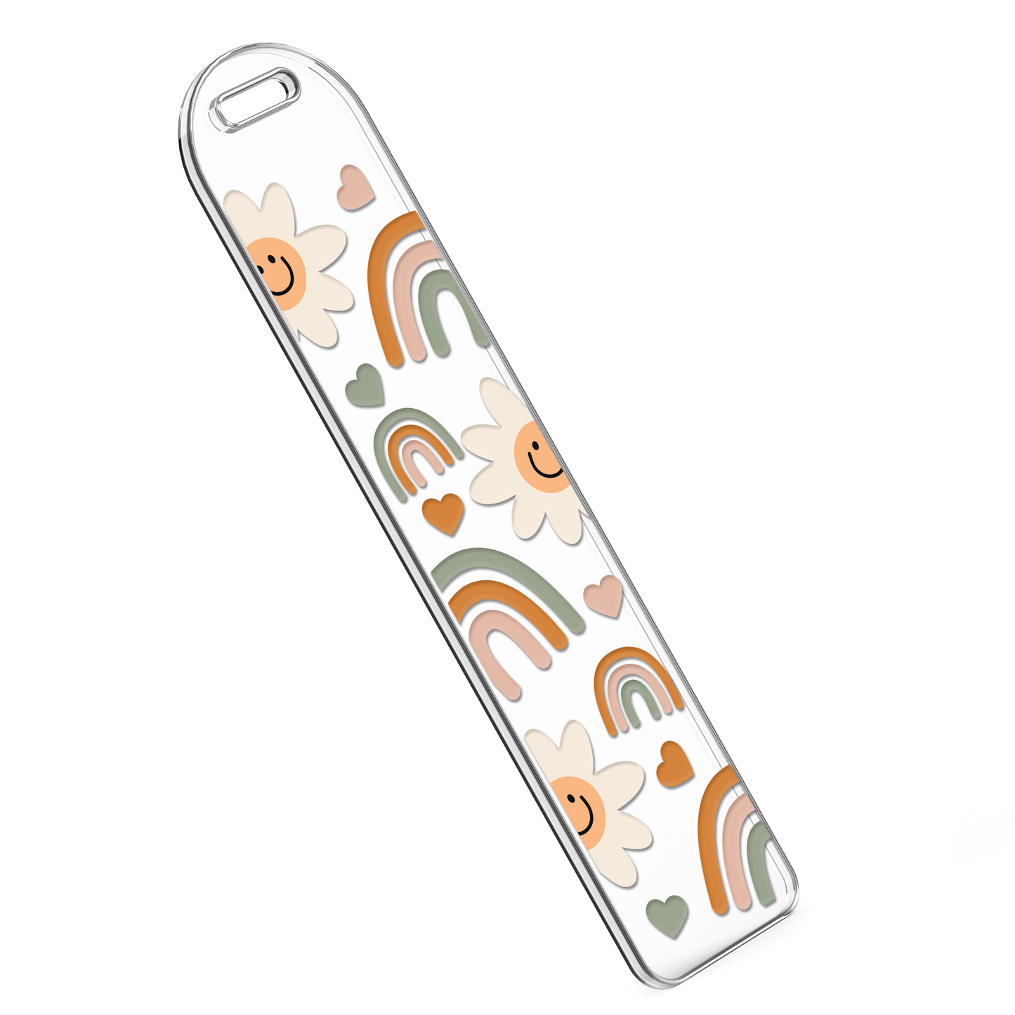 Bookmark UV DTF Decal | Boho Smiley Rainbow