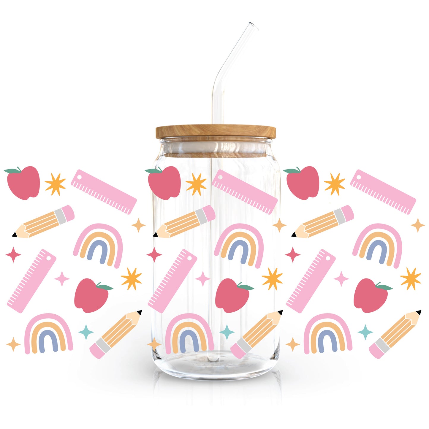 16oz Cup UV DTF Decal | Fun School Pink