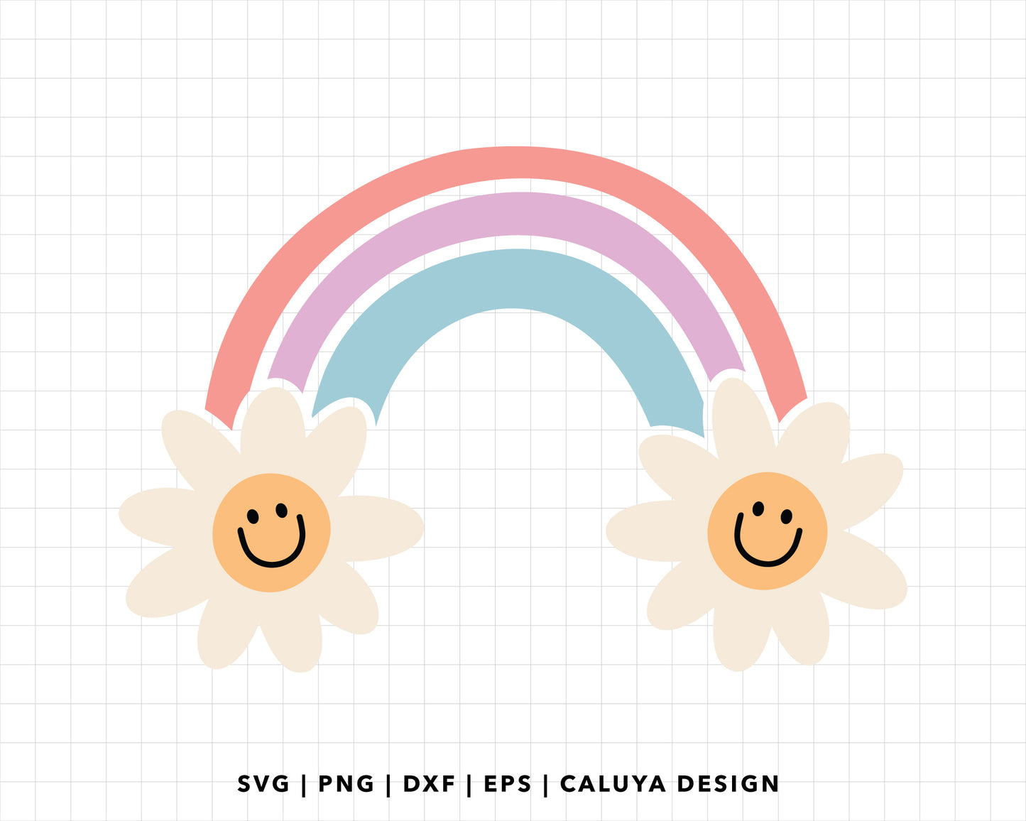 FREE Daisy Rainbow SVG | Retro Rainbow SVG