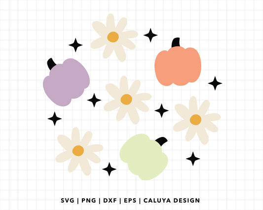 FREE Daisy Pumpkin SVG | Cute Halloween SVG