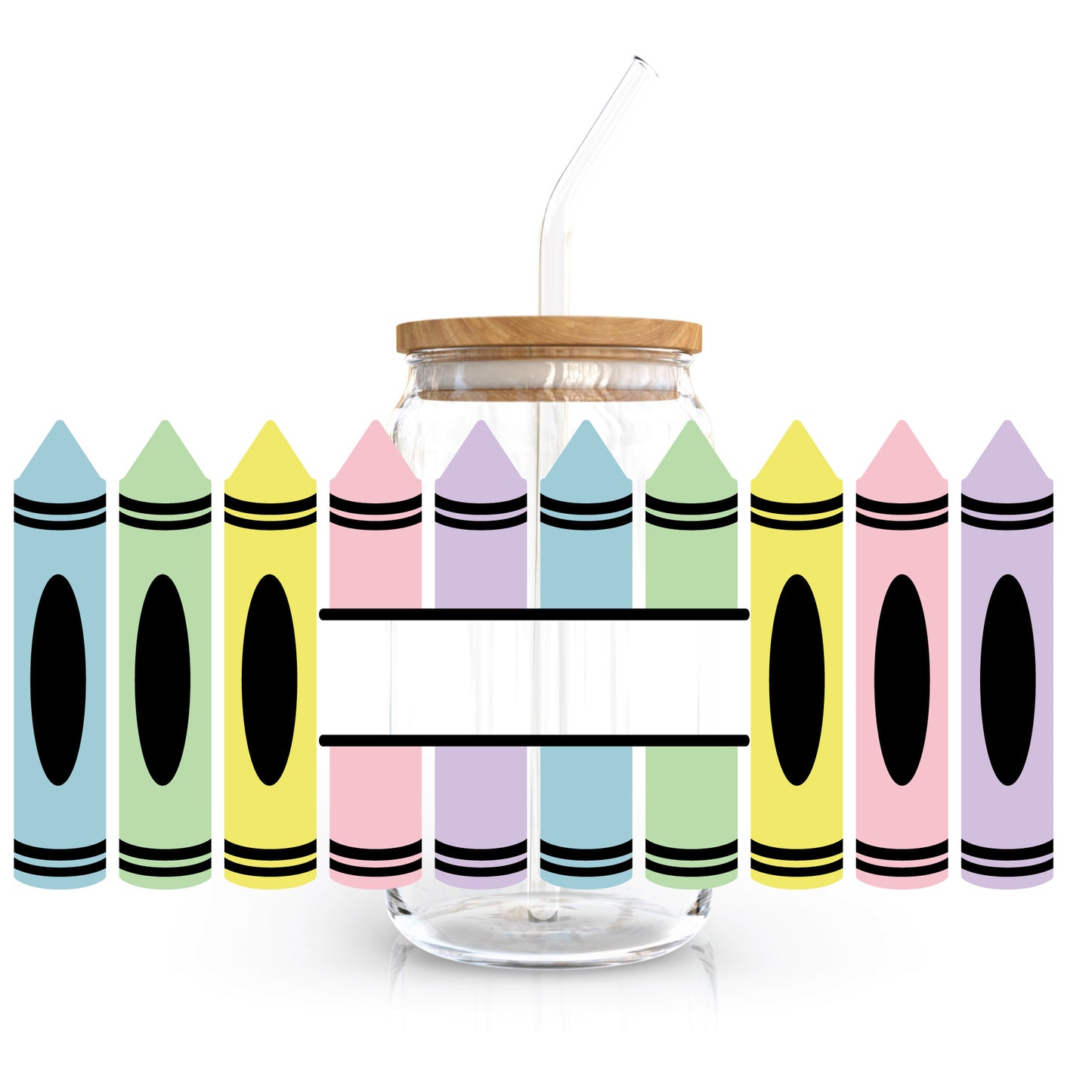 16oz Cup UV DTF Decal | Pencil Monogram