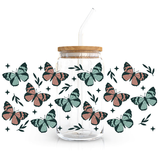 16oz Cup UV DTF Decal | Black Butterfly