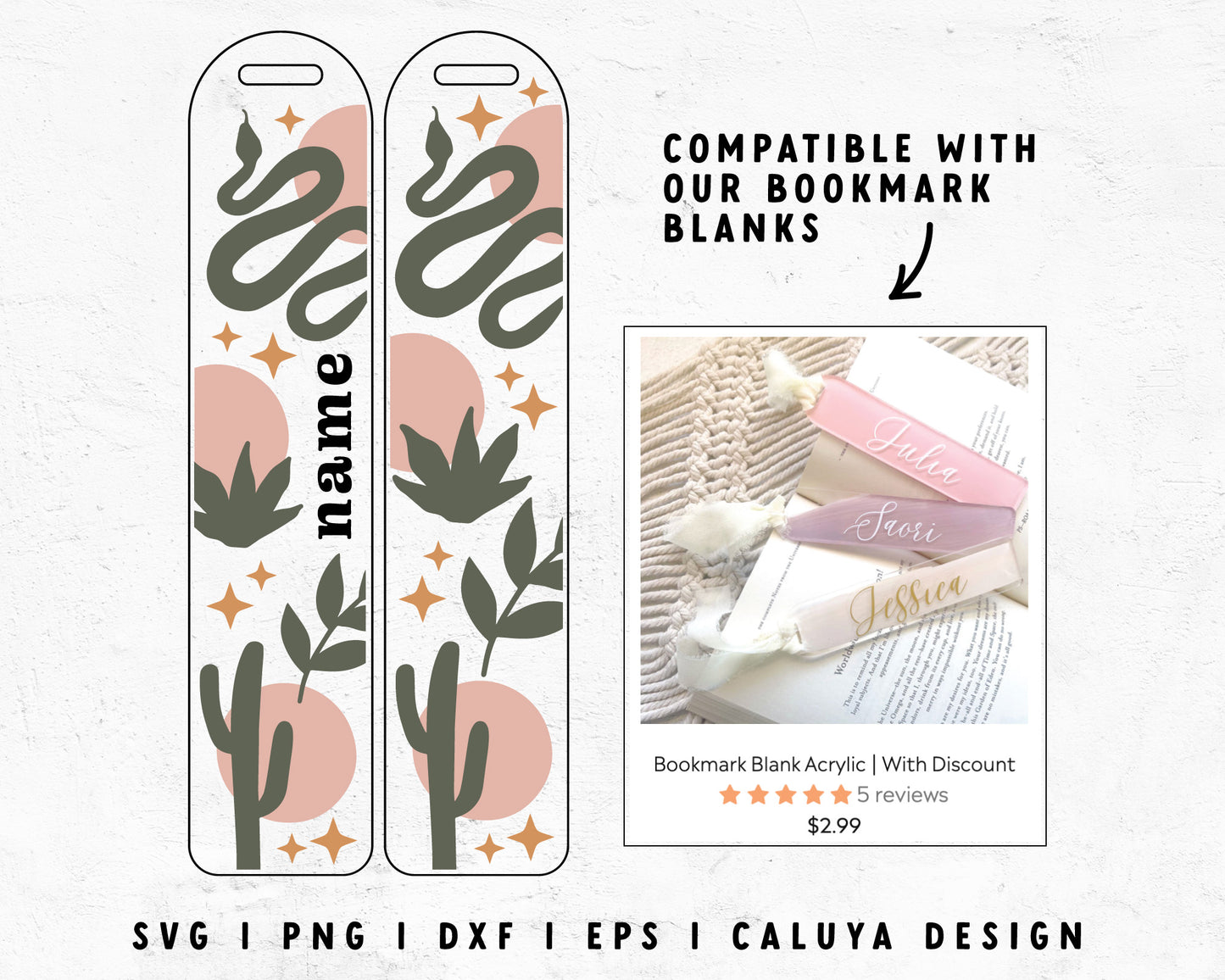Bookmark Template SVG | Boho Desert SVG