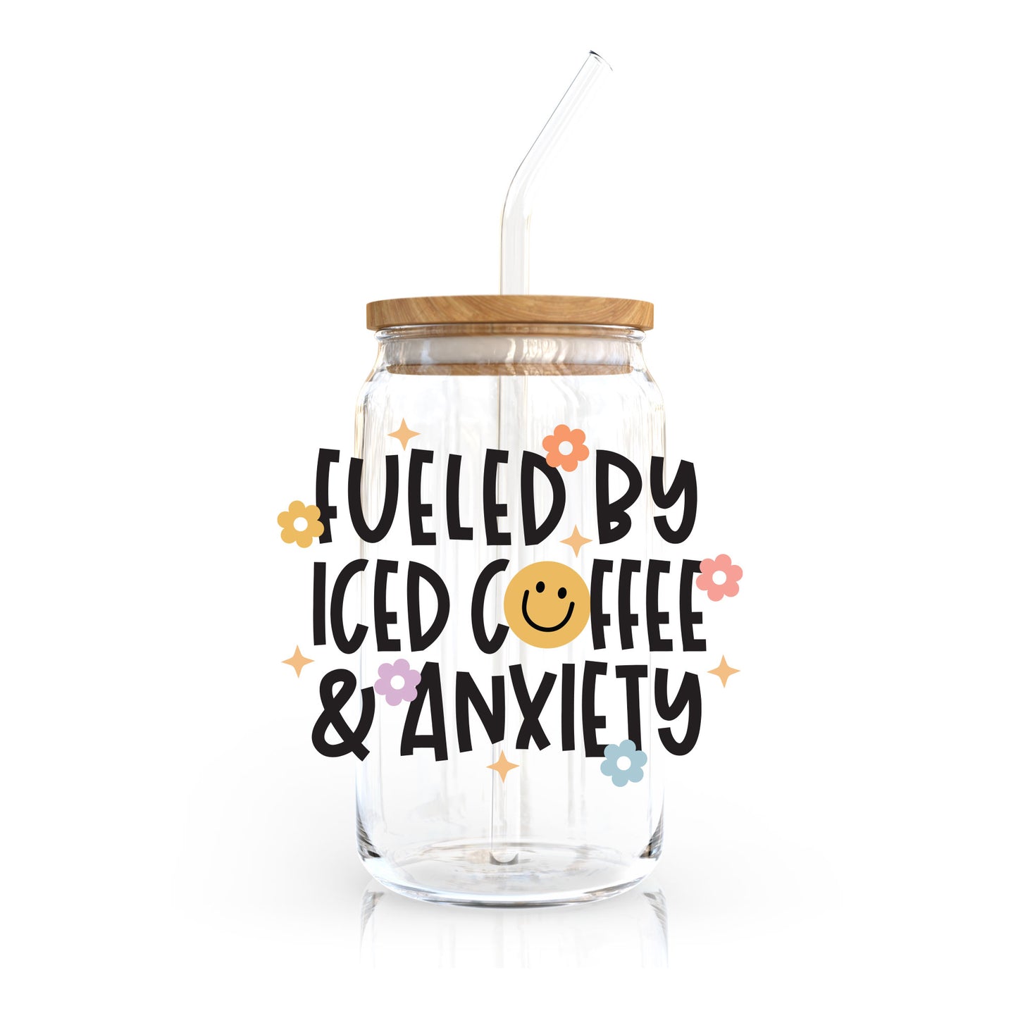 UV DTF Transfer | Fueled By Iced Coffee & Anxiety