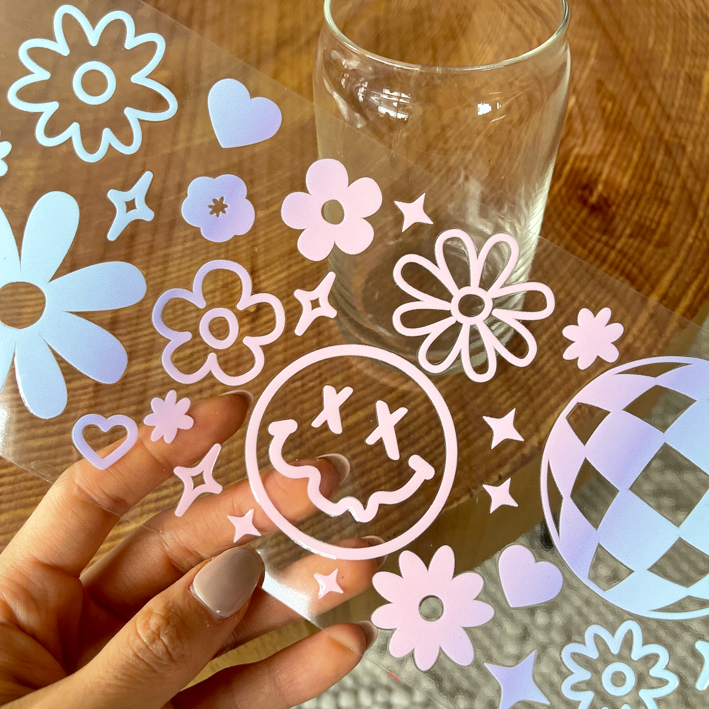 16oz Cup UV DTF Decal | Y2K Smiley