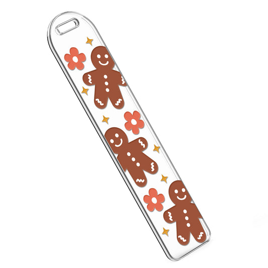 Bookmark UV DTF Decal | Gingerbread Man & Flower