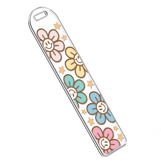 Bookmark UV DTF Decal | Colorful Smiley Daisy Face