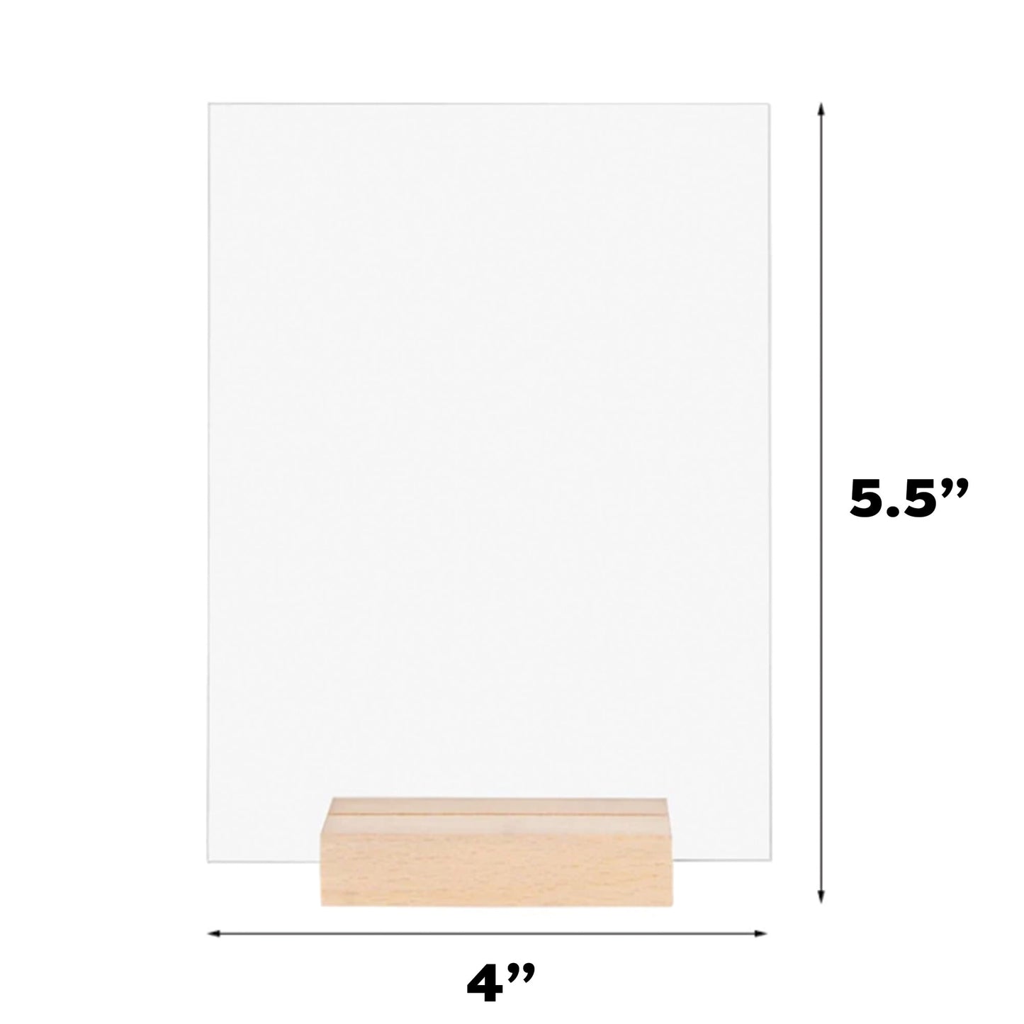 Table Number Acrylic Blank + Wooden Base