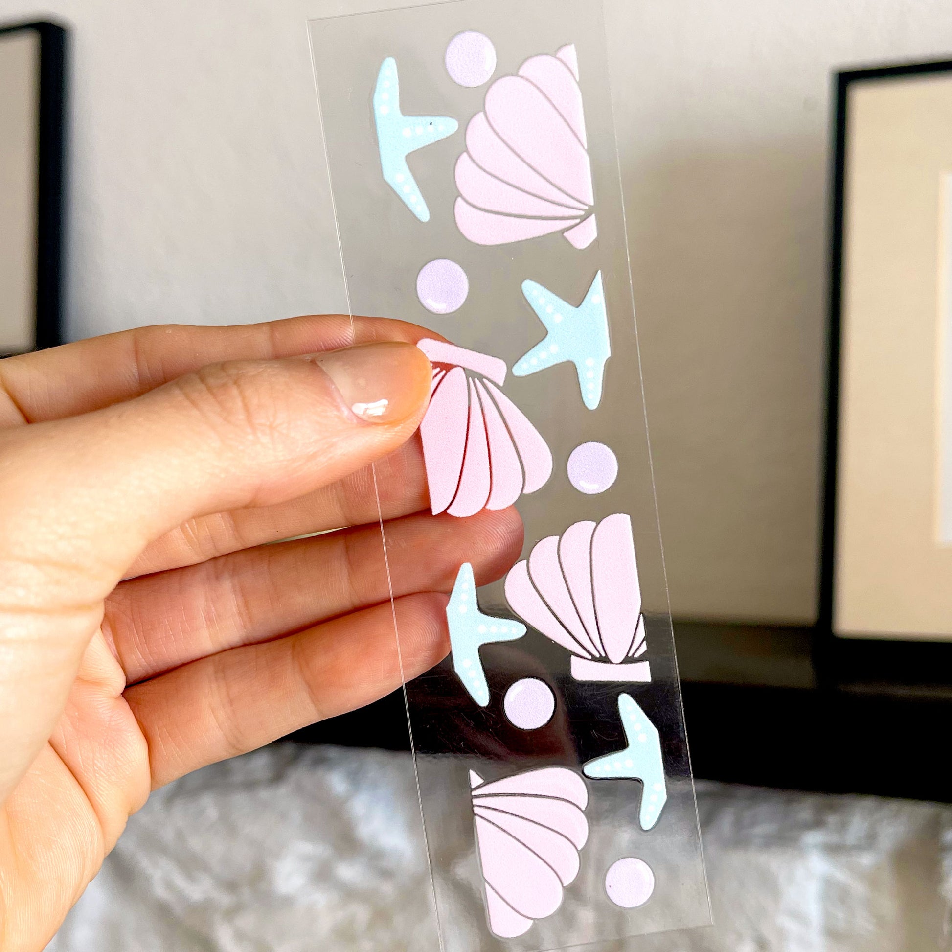 Bookmark UV DTF Decal | Mermaid Seashell & Pearls