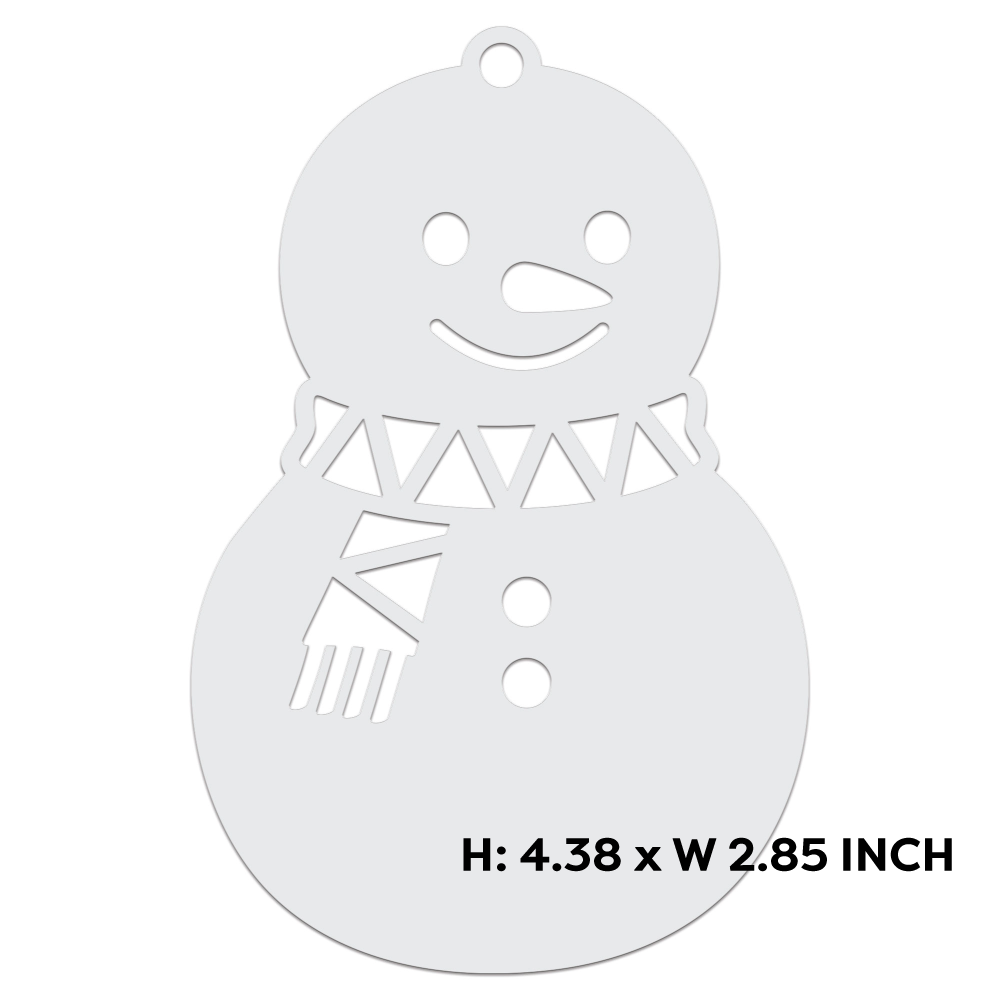Happy Snowman Acrylic Blank | White
