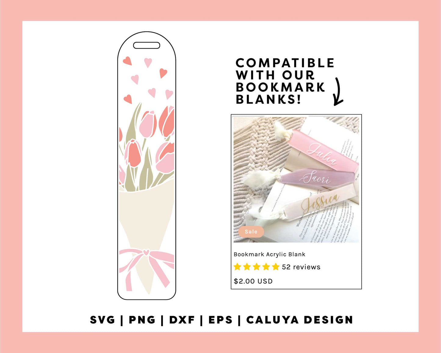 Bookmark Template SVG | Tulip Bouquet SVGBookmark Template SVG | Tulip Bouquet SVG
