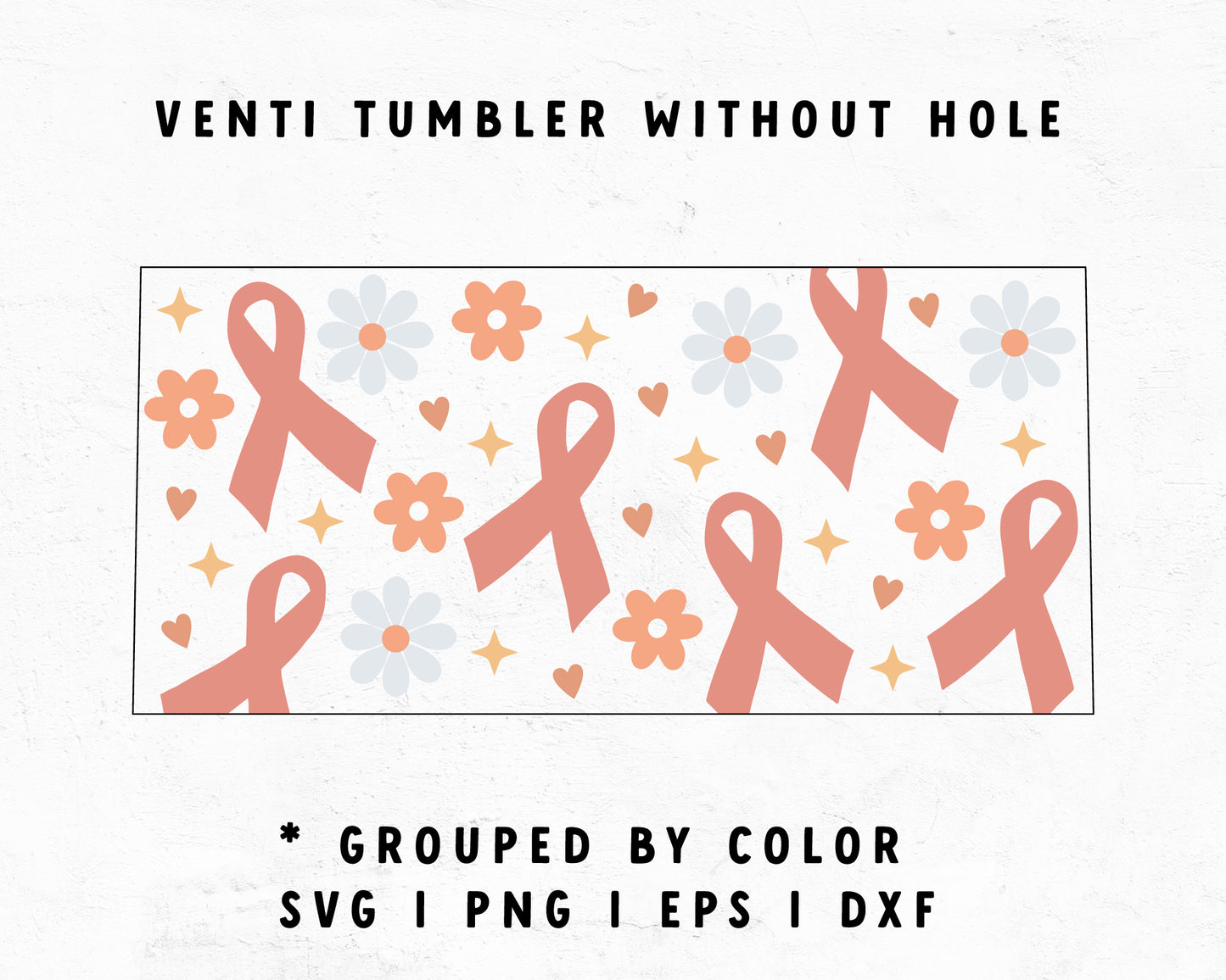 Venti Cup No Hole Ribbons With Flowers Wrap