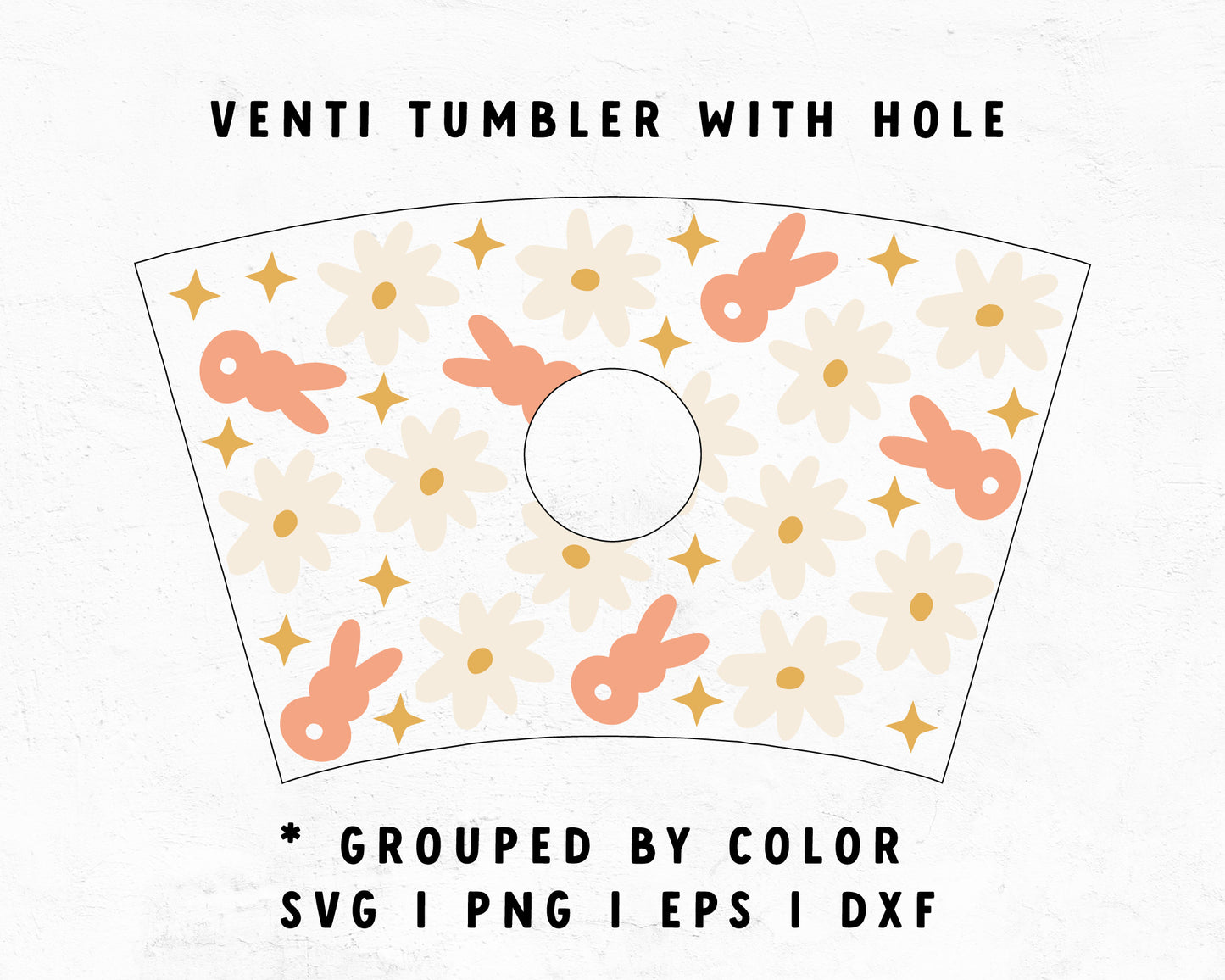 Venti Cup With Hole Flower & Easter Bunny Cup Wrap