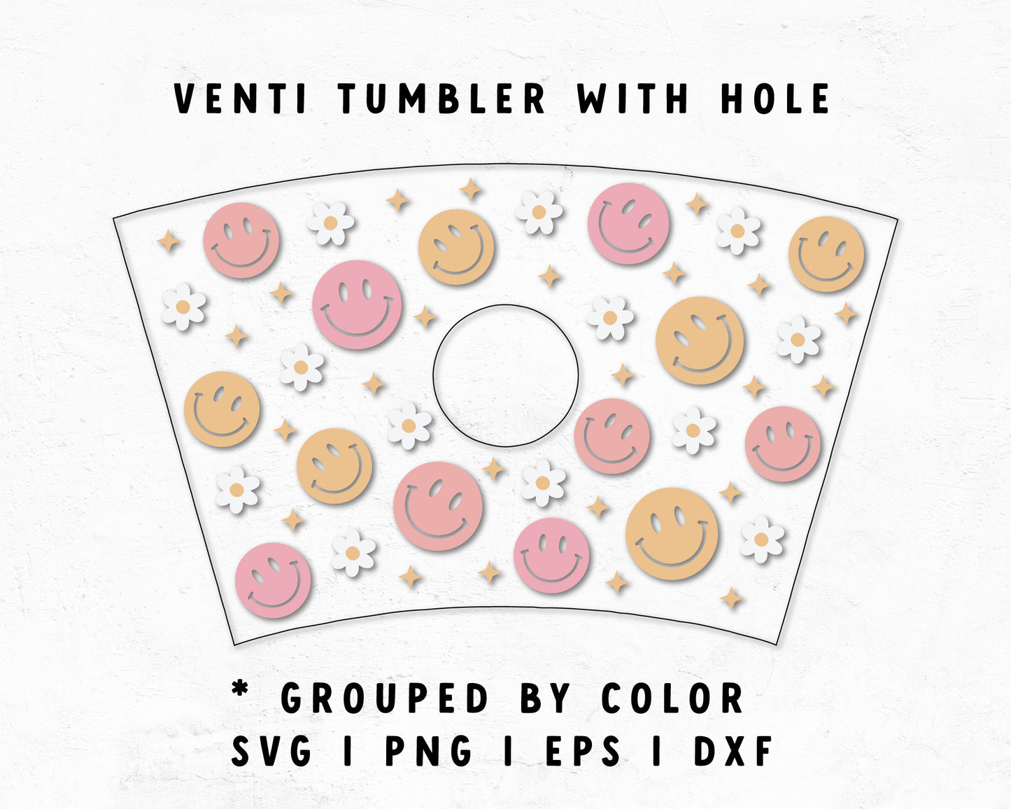 Venti Cup With Hole Happy Smile Cup Wrap