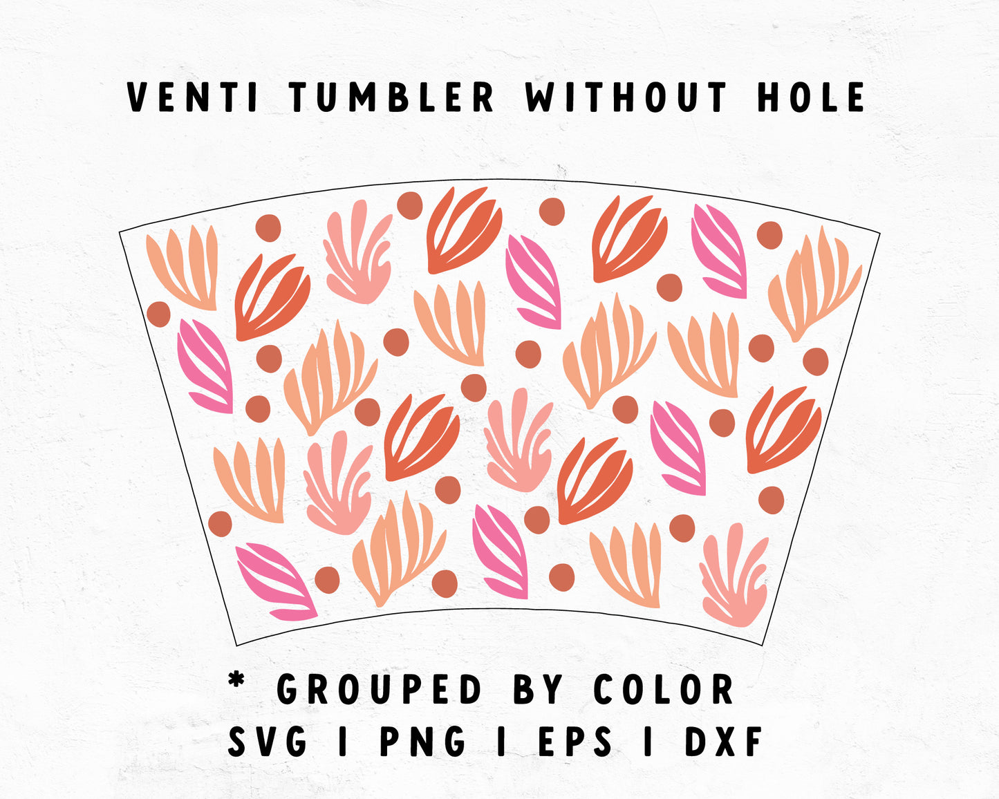 Venti Cup No Hole Matisse Leaf Cup Wrap