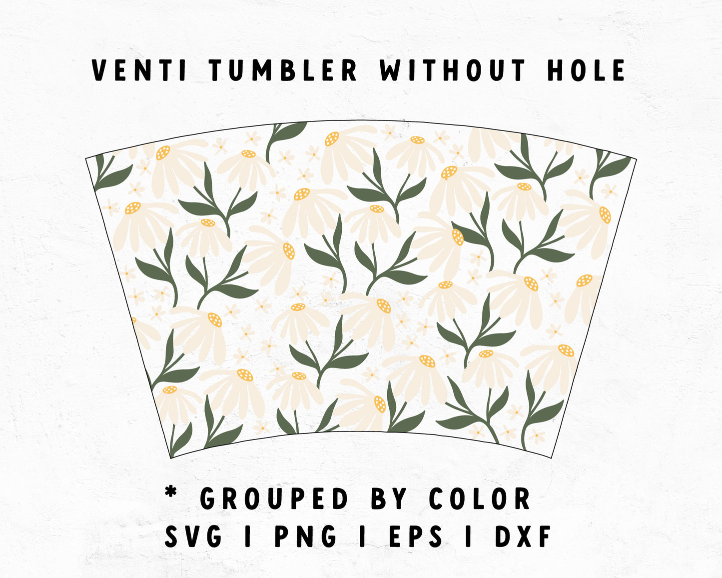 Venti Cup No Hole Daisy Cup Wrap