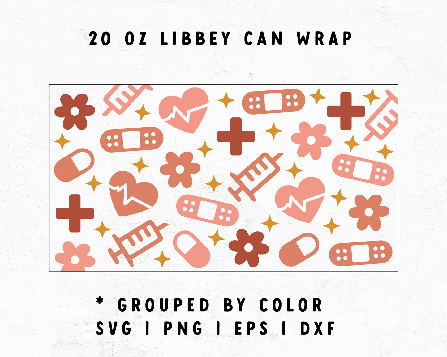20oz Libbey Can Cute Nurse Candy Wrap