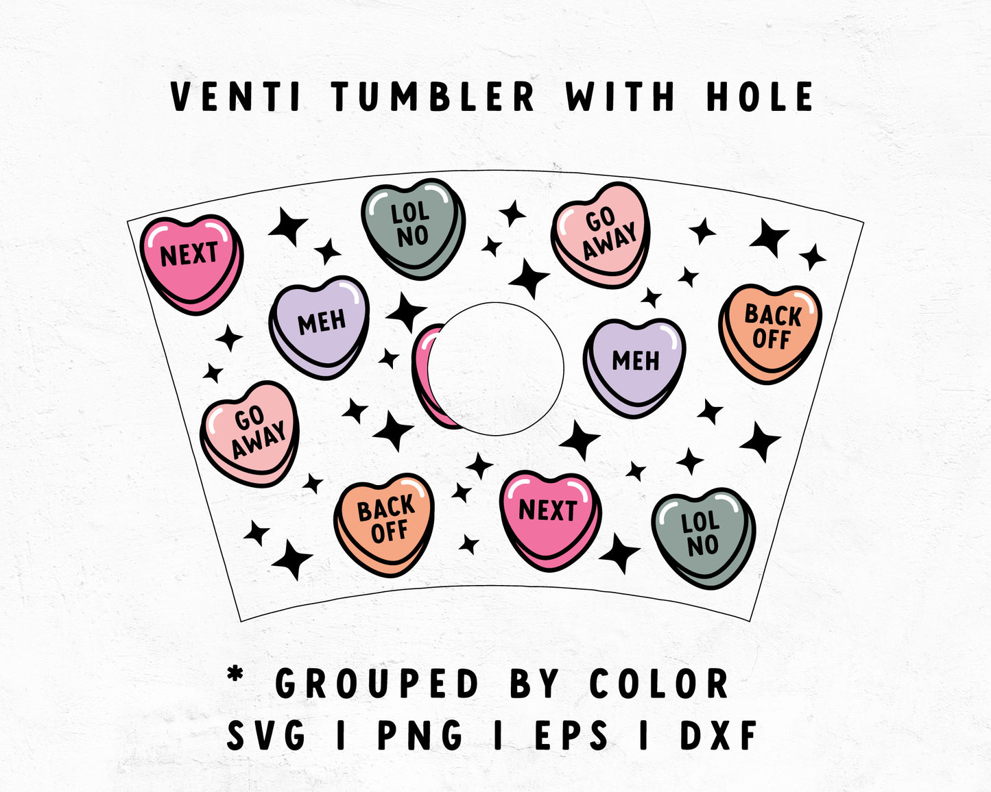 Venti Cup With Hole Funny Heart Candy Wrap