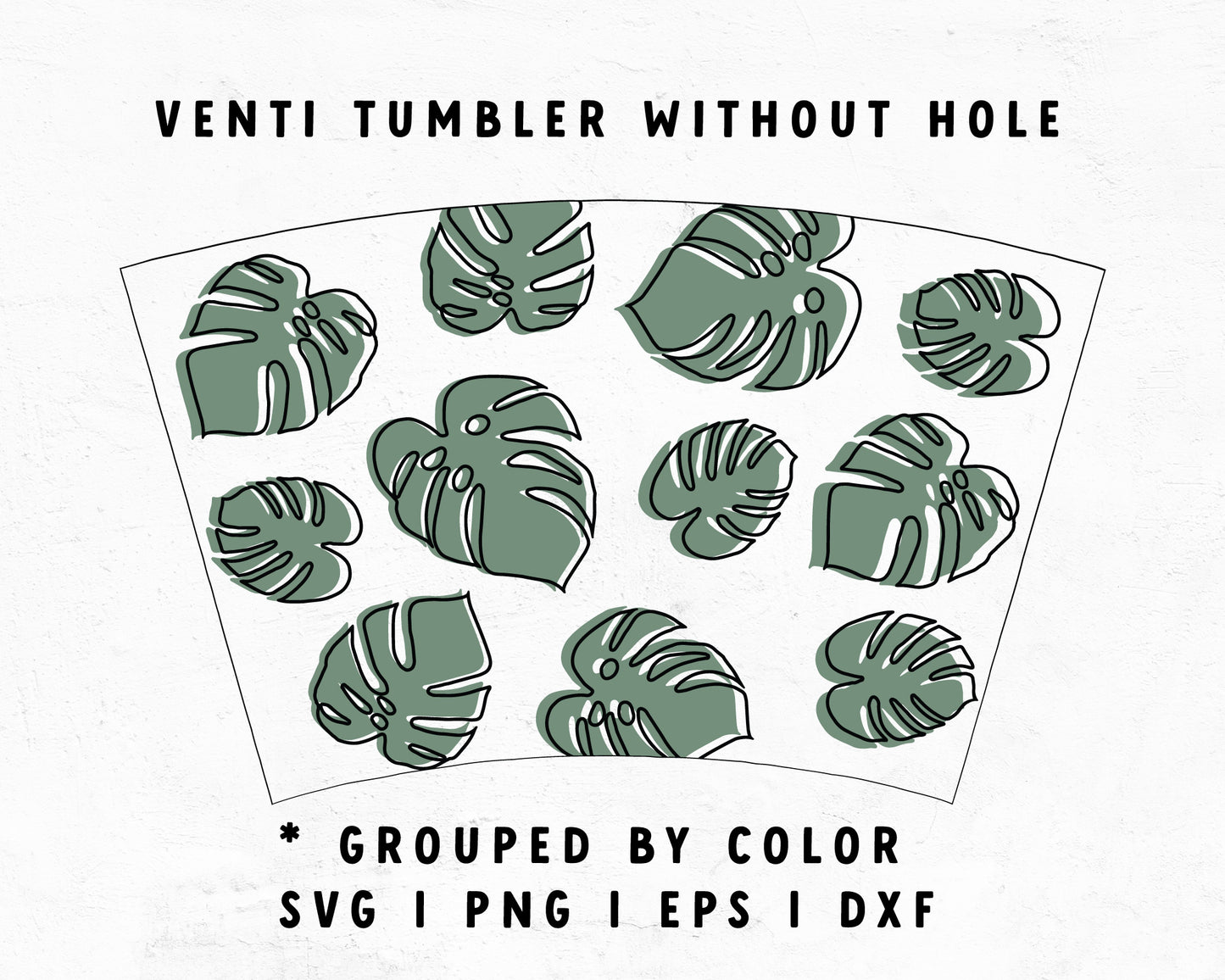Venti Cup No Hole Monstera Leaf Cup Wrap