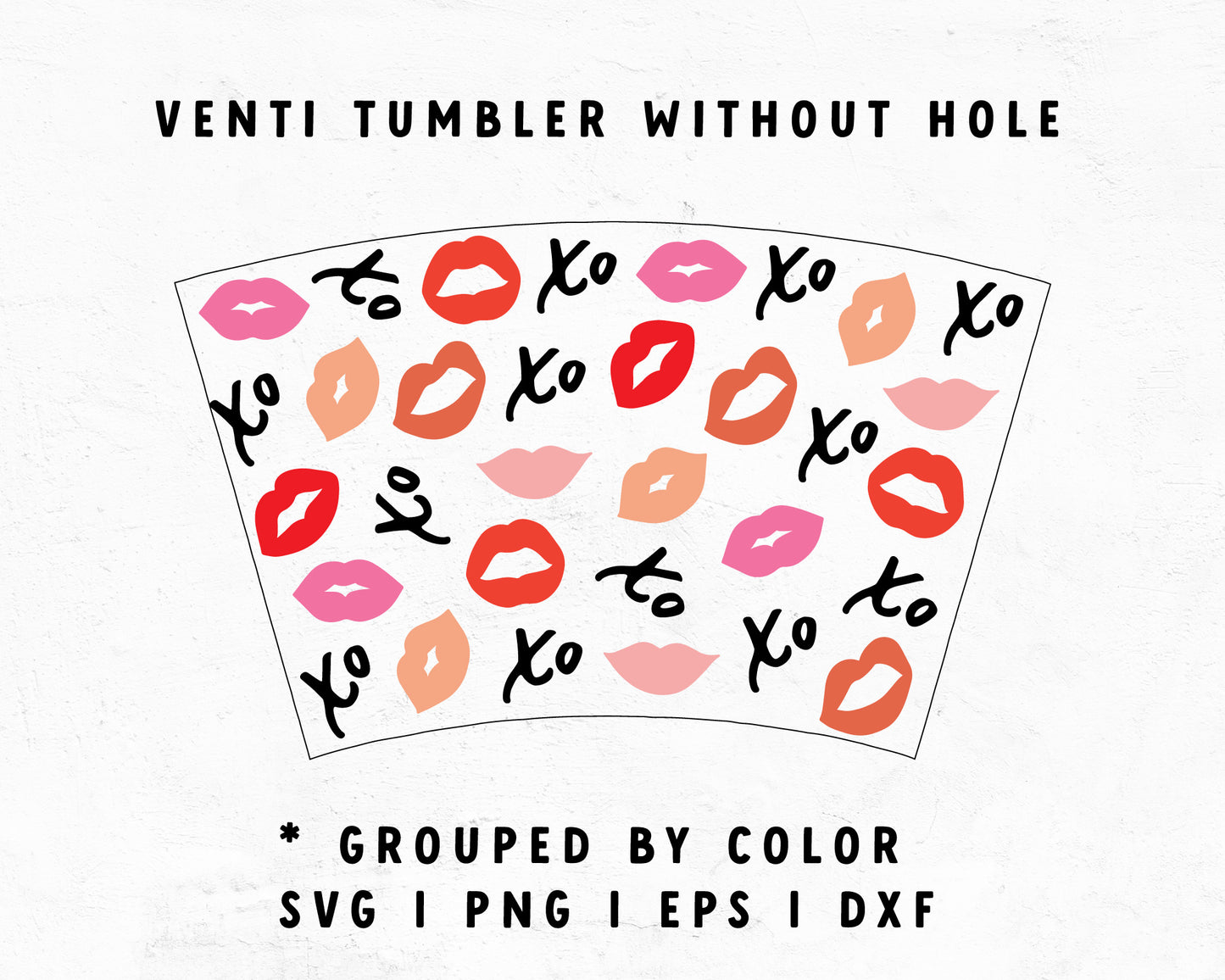 Venti Cup No Hole xo Lips Wrap