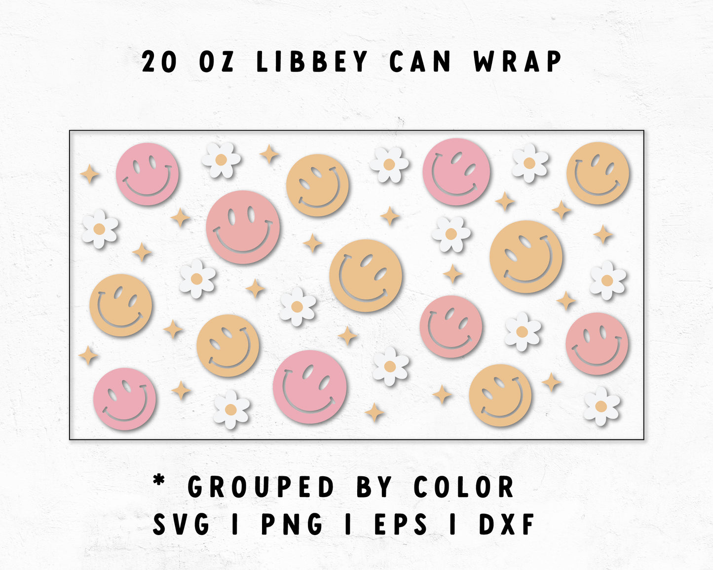 20oz Libbey Can Happy Smile Cup Wrap
