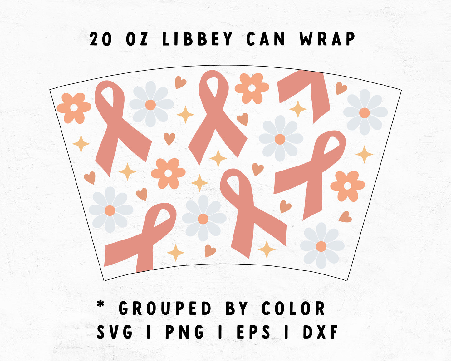 20oz Libbey Can Ribbons With Flowers Wrap