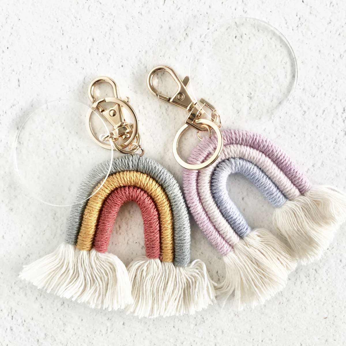 Boho Rainbow Blank Keychain
