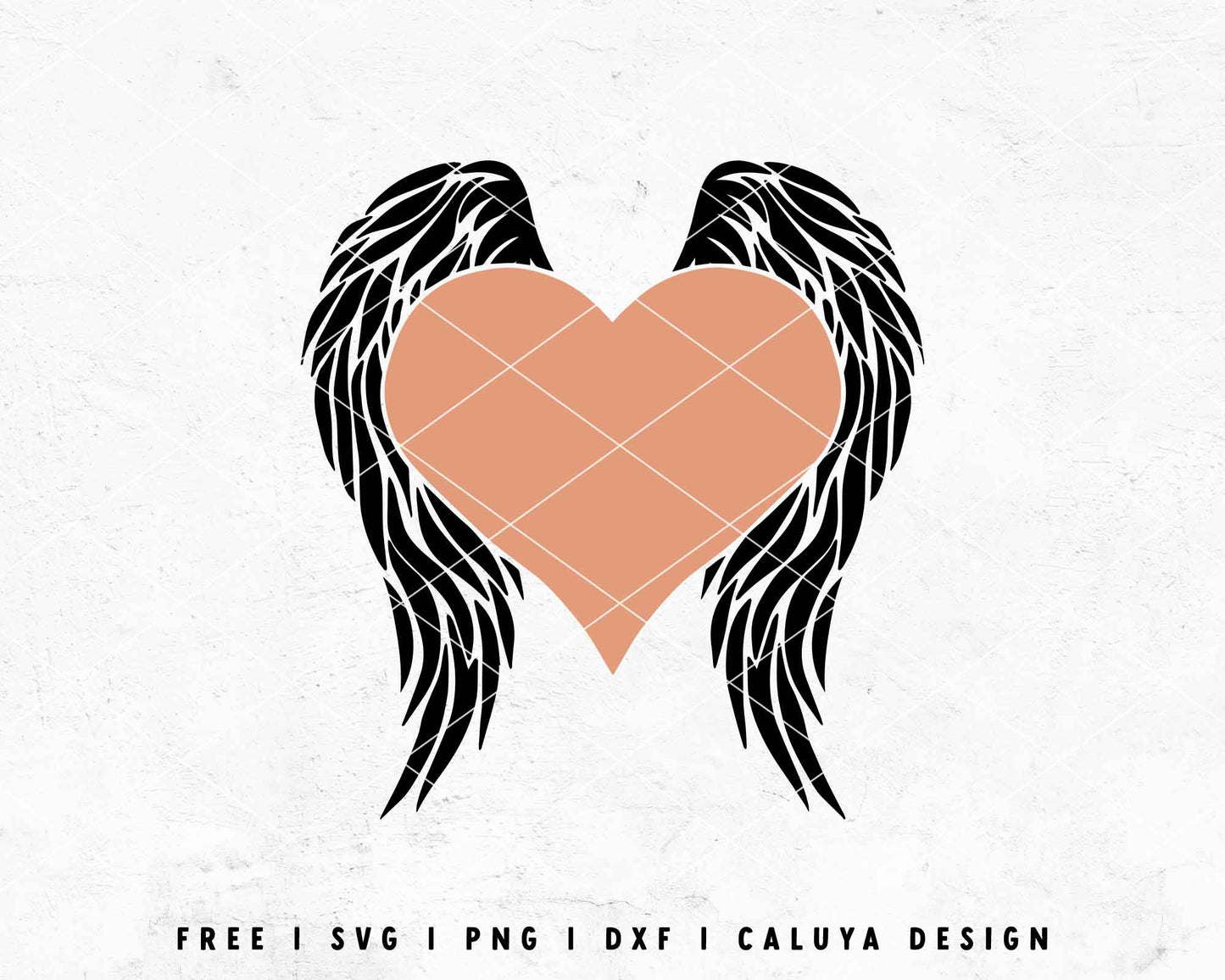 REE Heart with Wings SVG | Angel Heart SVG | Grif SVG Cut File for Cricut, Cameo Silhouette | Free SVG Cut File